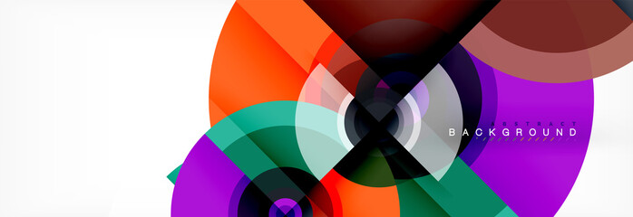 Round circles and triangles abstract background