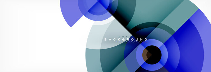 Obraz premium Round circles and triangles abstract background