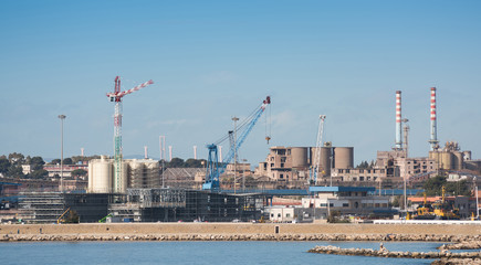 Industrial area of Taranto seaport, Italy