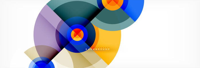 Obraz premium Okrągłe okręgi i trójkąty streszczenie tło