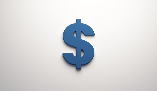 Dollar Sign - Biusiness and Finance . 3D Render Illustration