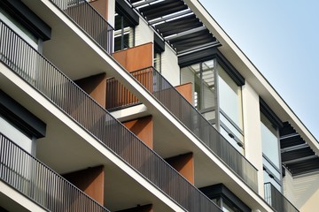 Modern European residential apartment building