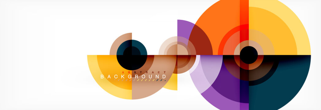 Vector circle composition, geometric minimal design illustration