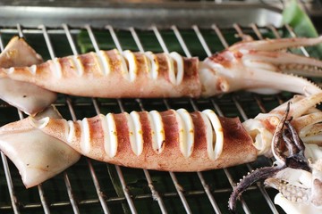 Grilled squid is delicious at street food