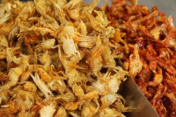 Sweet crab in pan at street food
