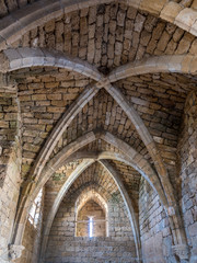 Old historical interior stone arches- Israel 