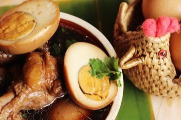 Stewed egg with chicken delicious ,Chinese food