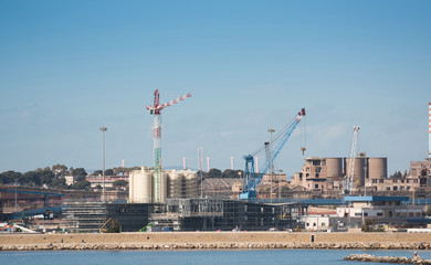 Industrial area of Taranto sea port, Italy