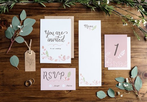 Wedding Invitation Mockup Set