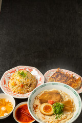 ラーメン　Ramen set of typical Japanese style