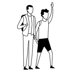 faceless guys hand gesture black and white