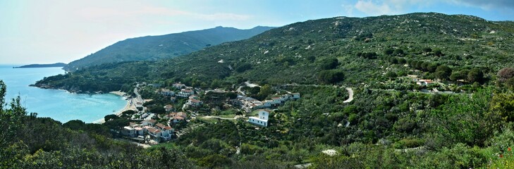 Fototapeta premium Italy-panoramic view on village Cavoli on the island of Elba