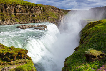 Fototapeta premium Gullfoss waterfall Hvita river Southwest Iceland Scandinavia