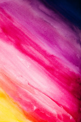 Colorful watercolor background of diagonal brush strokes