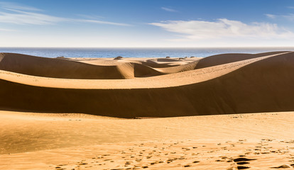 Gran Canaria dunes - Maspalomas sand desert landscape. Spain