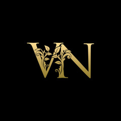 Golden Flower VN Letter Logo