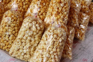 Popcorn with butter delicious on street food