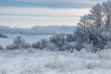 Frost winter in Russia