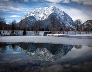mountain grimming in winter, styria,austria