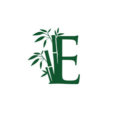 Fototapeta na wymiar Green Bamboo E Letter logo