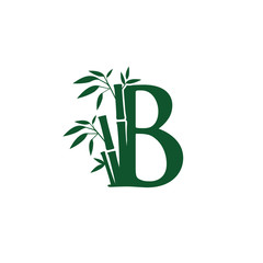 Green Bamboo B Letter logo
