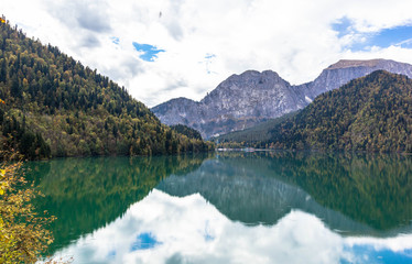 Naklejka na ściany i meble Moutain lake Ritsa (Riza), Abkhazia, Caucasus mountains