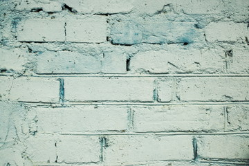 Painted light blue brick wall texture
