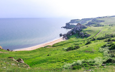 Sea coast. Coast of the Azov Sea, Crimea, Kerch, General Beaches. 