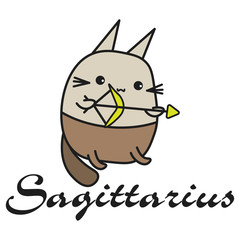 Bunny is a zodiac sign of Sagittarius in a cartoon style.