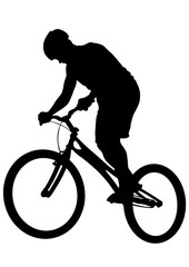 Sport people whit bike on white background