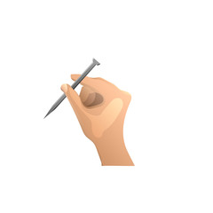 Nail in hand vector graphic