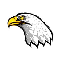 Head of Eagle Vector Illustration, Isolated Vector, Logo Mascot