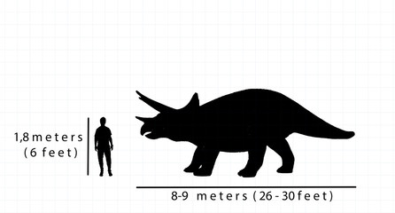 Triceratops size comparison with human size