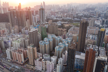 Fototapeta na wymiar Top view of Hong Kong residential city