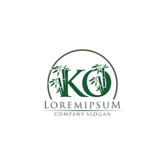 Green Bamboo KO Letter logo