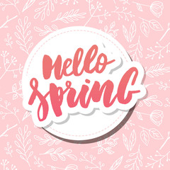 hello Spring sale background with beautiful flower