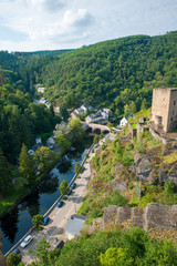 Fototapeta na wymiar Aerial view of the Vianden City, Luxembourg