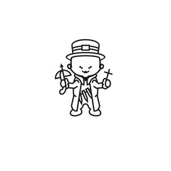 Hunter Line Logo Cartoon Characters Baby Face icon