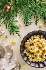 Frankincense with Smoky Quartz and Incense Cedar