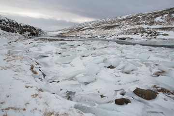 Frozen river icebergs, Iceland