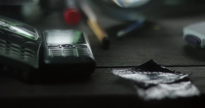 Shady drug lab in dark gritty atmosphere