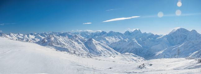 view from peak of the mount Elbrus