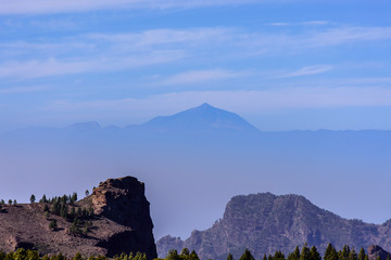 Teide volcano located in Tenerife seen from Gran Canaria island