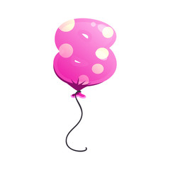 Pink balloon with white circles in shape of number eight