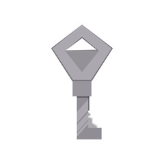 Silver home key vector illustration. Lock, safe, secrecy. Access concept. Vector illustration can be used for topics like security, safety, privacy