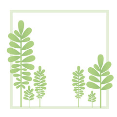 branch and leaf with frame isolated icon