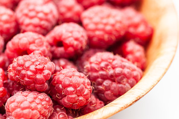 Ripe raspberries macro. Selective focus.