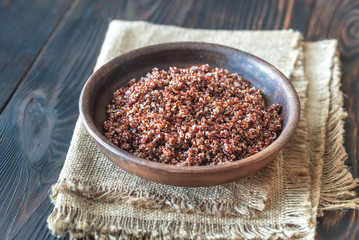Bowl of red quinoa