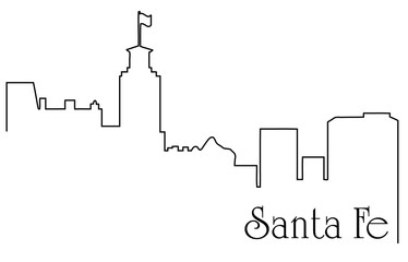 Fototapeta premium Miasto Santa Fe jedna linia rysunek abstrakcyjne tło z miasta