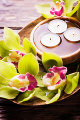 orchid and candles